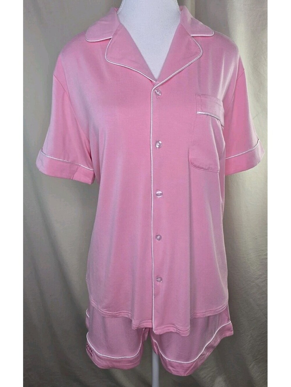 Sleepy Saturday DDX3X PJ Set M Pink Piping Drawstring NWOT